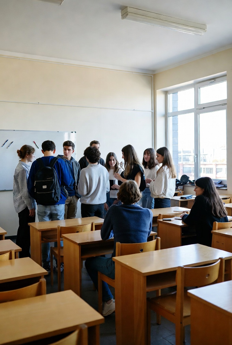 Students sharing their ideas with classmates
